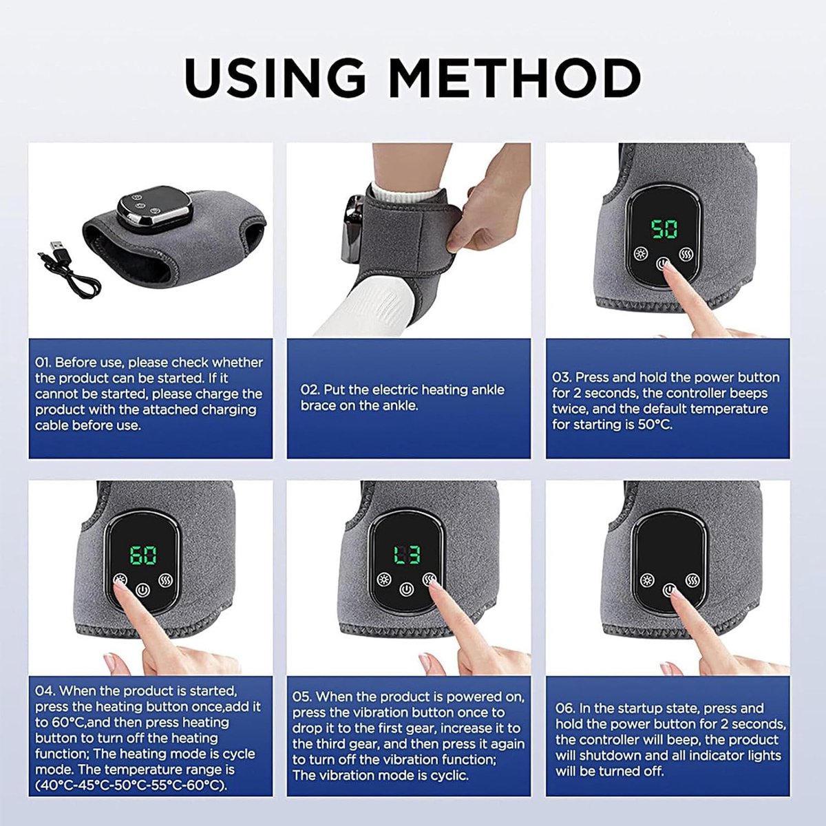 Foot massager - Blood circulation - Neuropathy - EMS electric foot massager - Ideal for recovery - Sports and everyday well-being - Perfect for runners - Fitness enthusiasts - Use after exercise - Image 3