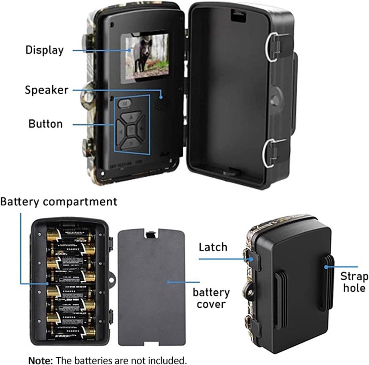 Rechargeable wildlife camera with night vision - 10 x 13.2 cm - IP66 waterproof - 1.3 m range - 1080p - 32 GB SD card included - For wildlife monitoring - For outdoor use - Image 5