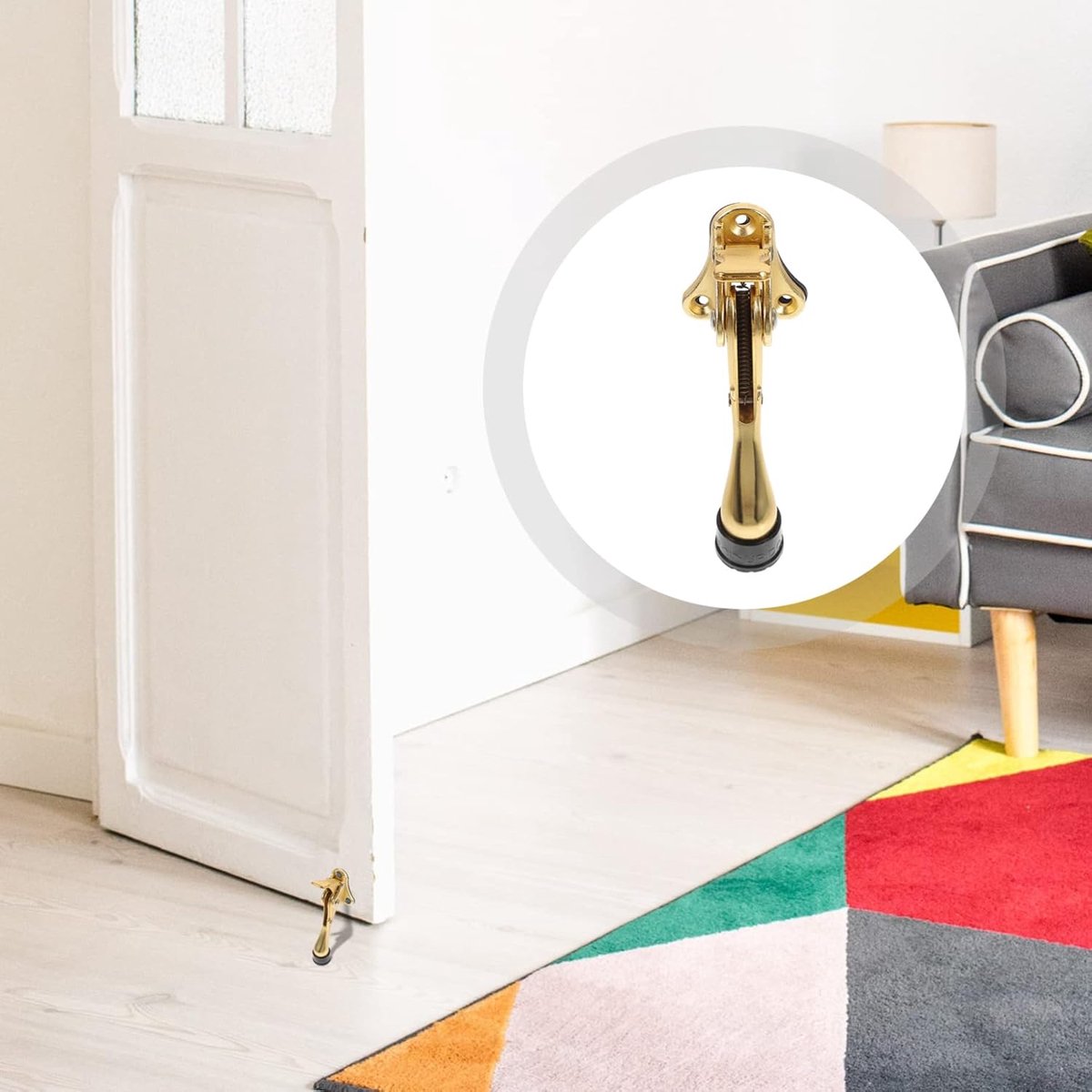 Door stop - interior door stop - exterior door stop - door stop - safety door stop - swing and recessed door stop - wall protection - gold - Image 3