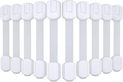 Mogi Products - Child Locks - 10 Pieces - For Cabinets and Drawers - Cabinet Safety - Safety Locks - Adhesive
