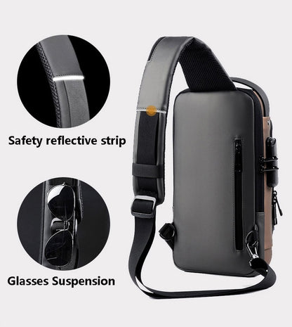 Shoulder Bag - Crossbody Bag - Men's and Women's - Waterproof - Anti-Theft - USB Port - - Image 2