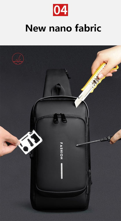 Shoulder Bag - Crossbody Bag - Men's and Women's - Waterproof - Anti-Theft - USB Port - - Image 4