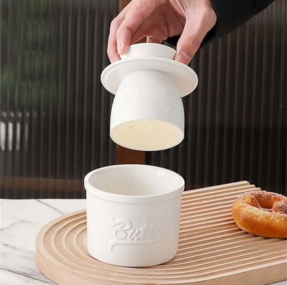 Wit Butter Dish - Butter Dish - Water-Cooled Butter Dish with Water Line - Ceramic Butter Dome for Spreading Butter - Christmas Gift for the Kitchen - Kitchen Baby Clothing Accessories - Kitchen Tools - Image 4