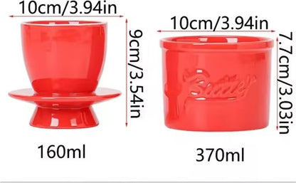 Red Butter Dish - Butter Dish - Water-Cooled Butter Dish with Water Line - Ceramic Butter Dome for Spreading Butter - Christmas Gift for the Kitchen - Kitchen Baby Clothing Accessories - Kitchen Tools - Image 7