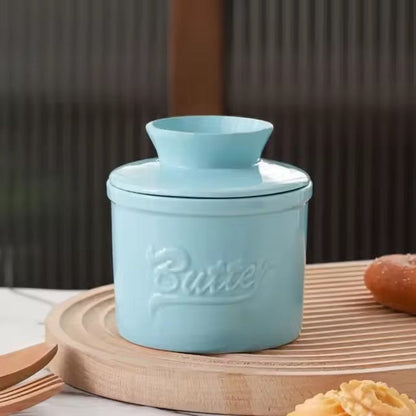 Blue Butter Bell - Butter Dish - Water-Cooled Butter Dish with Water Line - Ceramic Butter Dome for Spreading Butter - Christmas Gift for the Kitchen - Kitchen Baby Clothing Accessories - Kitchen Tools - Image 5