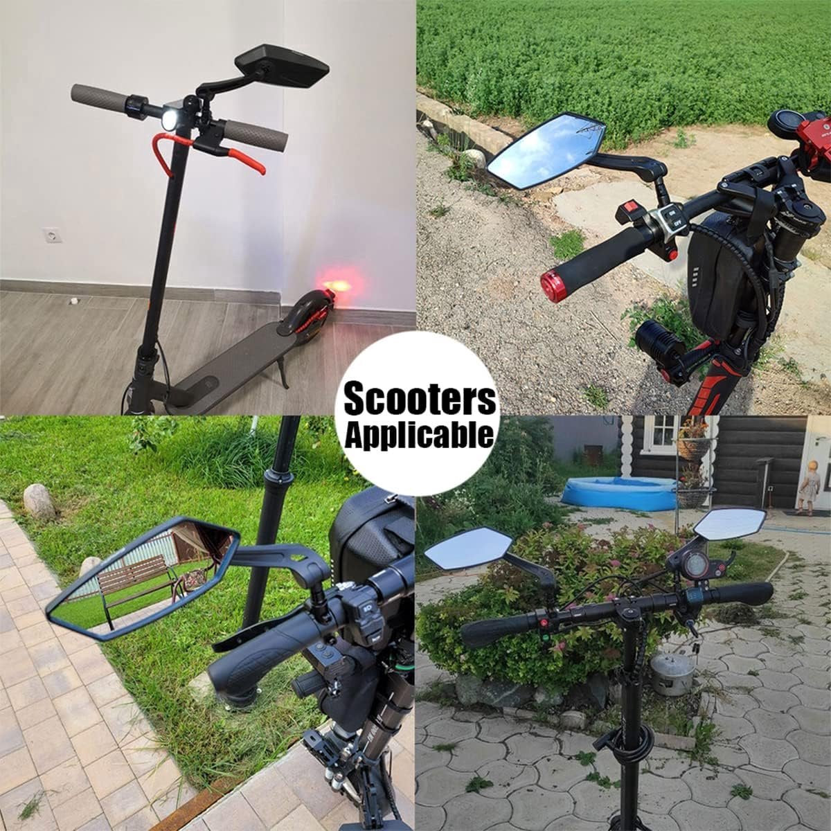 Electric bike rearview mirror, ideal for Father's Day, 360° rotating, compatible with almost all bikes, Allen key included. - Image 6