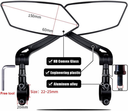 Electric bike rearview mirror, ideal for Father's Day, 360° rotating, compatible with almost all bikes, Allen key included. - Image 8