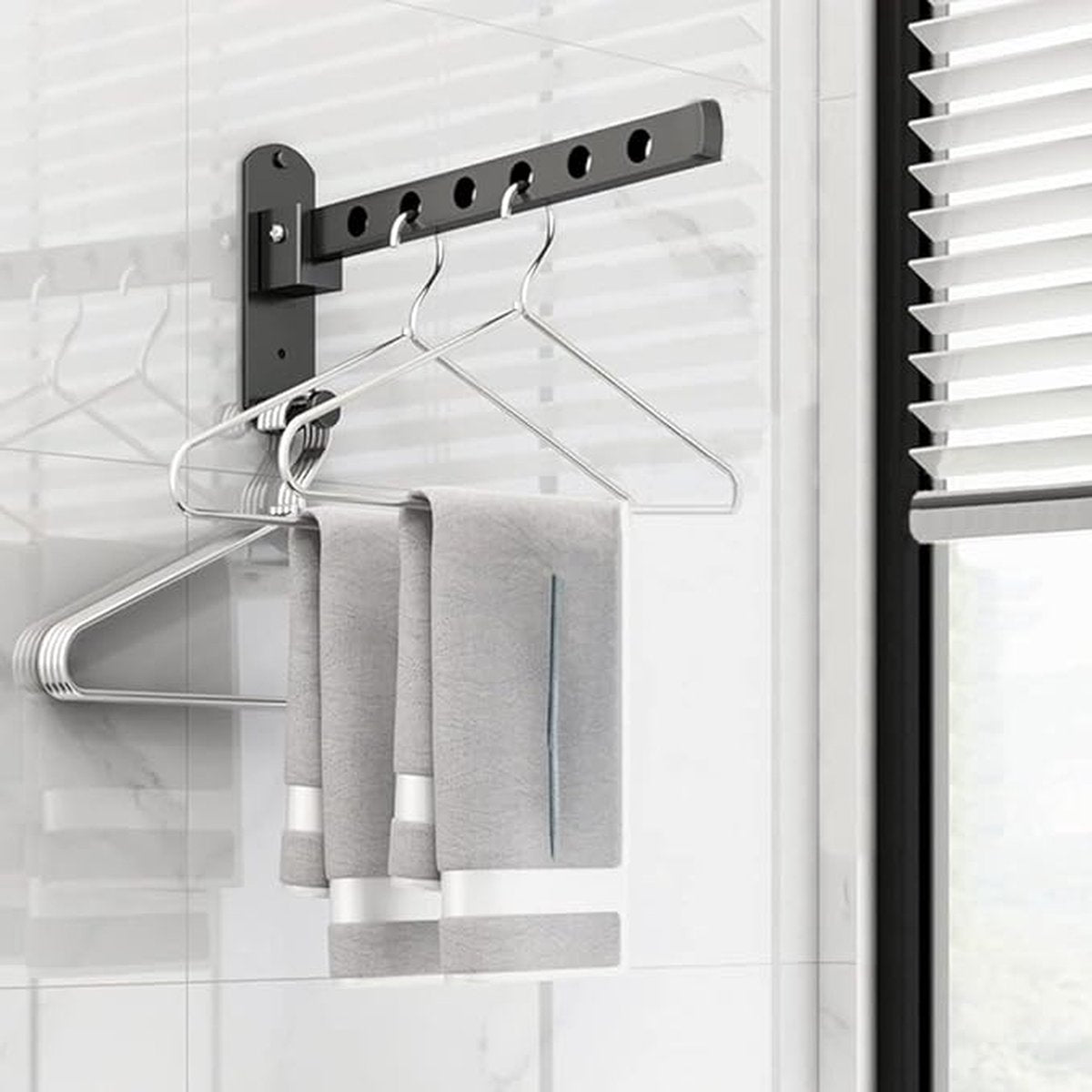 Wall-mounted clothesline - Wasrek - Clothesline - Wall-mounted clothesline - Foldable wall-mounted clothesline - Drying - Image 3