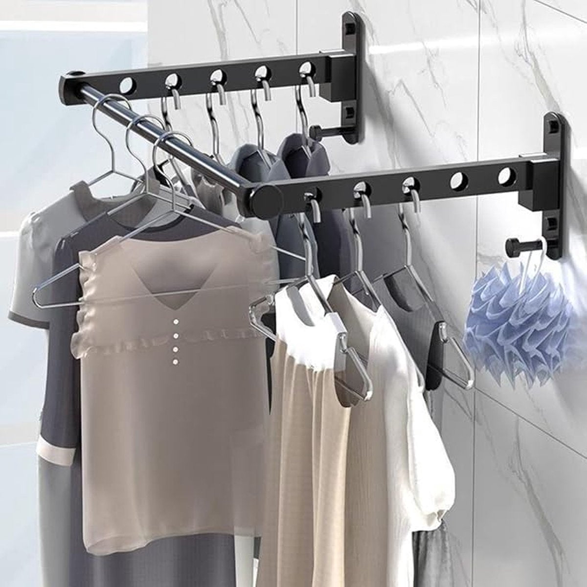 Wall-mounted clothesline - Wasrek - Clothesline - Wall-mounted clothesline - Foldable wall-mounted clothesline - Drying - Image 4