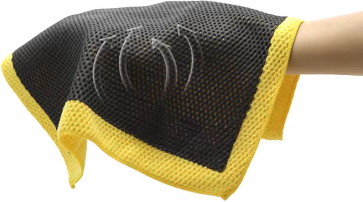 EPC® Clay Cloth Car - 3D Clay Towel - Clay Towel - Clay Mitt - Clay Bar - Microfiber Cleaning Cloth - Removes Resin, Tar, Flies, Bird Droppings - Yellow/Zwart - Image 2