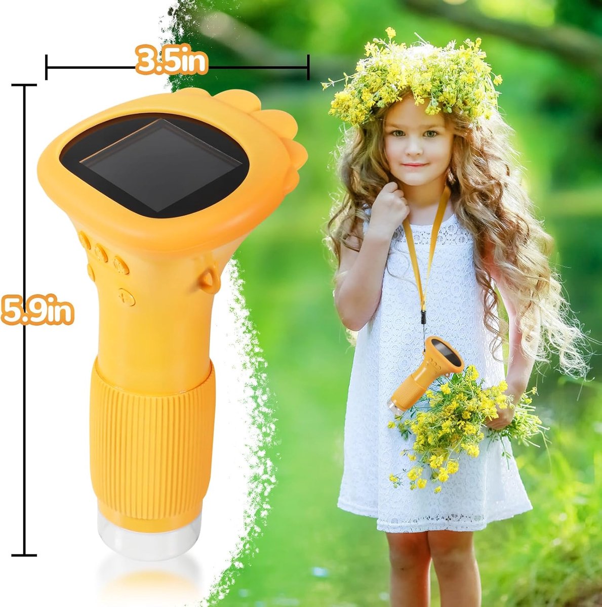 Children's Microscope - Portable Children's Microscope - 0-inch Screen - Digital Microscope - 200x Magnification - USB to PC Port - Pocket Size - Yellow - Image 6