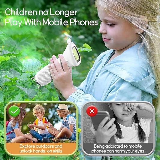 Children's Microscope - Portable Children's Microscope - 0 Screen - Digital Microscope - 200x Magnification - USB Port for PC - Pocket Size - White - Image 3