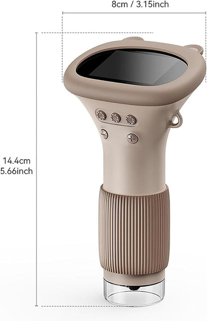 Children's Microscope - Portable Children's Microscope - 0 Screen - Digital Microscope - 200x Magnification - USB Port for PC - Pocket Size - Brown - Image 6
