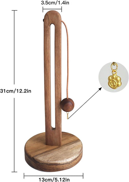Wooden paper towel roll holder, freestanding farmhouse-style kitchen organizer, compatible with most paper towel rolls - Image 5
