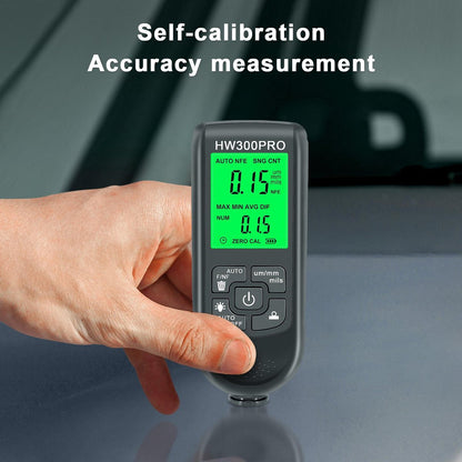 Coating thickness gauge - Paint thickness gauge - Digital coating thickness gauge - Car paint thickness gauge - Measuring range 0 to 2000 µm - Car paint gauge with portable cable - Black - Image 7
