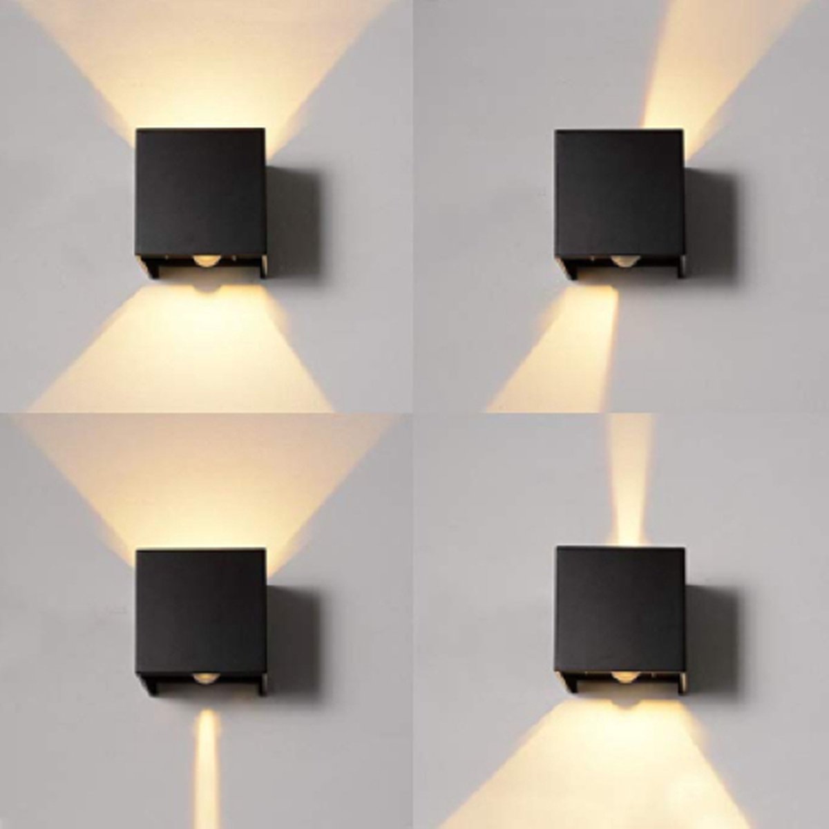 Wall light - cube lamp - Outdoor lamp - for indoor and outdoor use - black - industrial - LED lamp - 10×10 cm - 12 watt - Image 2