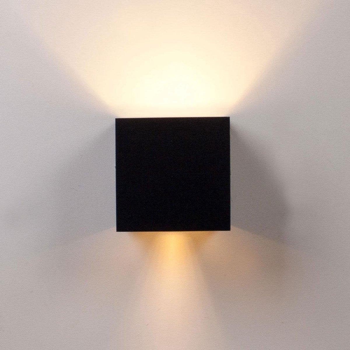 Wall light - cube lamp - Outdoor lamp - for indoor and outdoor use - black - industrial - LED lamp - 10×10 cm - 12 watt - Image 3