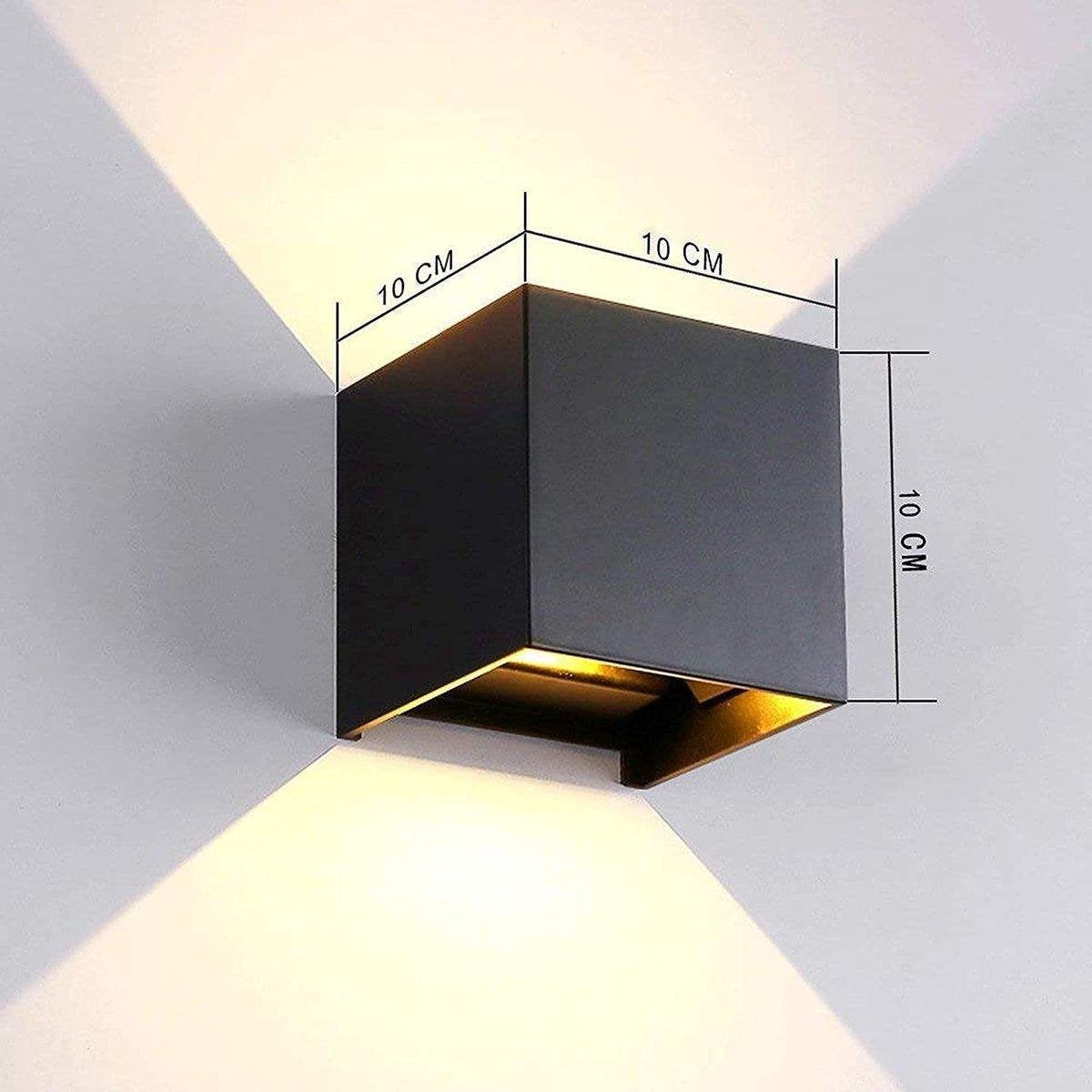 Wall light - cube lamp - Outdoor lamp - for indoor and outdoor use - black - industrial - LED lamp - 10×10 cm - 12 watt - Image 6