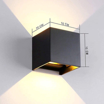 Wall light - cube lamp - Outdoor lamp - for indoor and outdoor use - black - industrial - LED lamp - 10×10 cm - 12 watt - Image 6