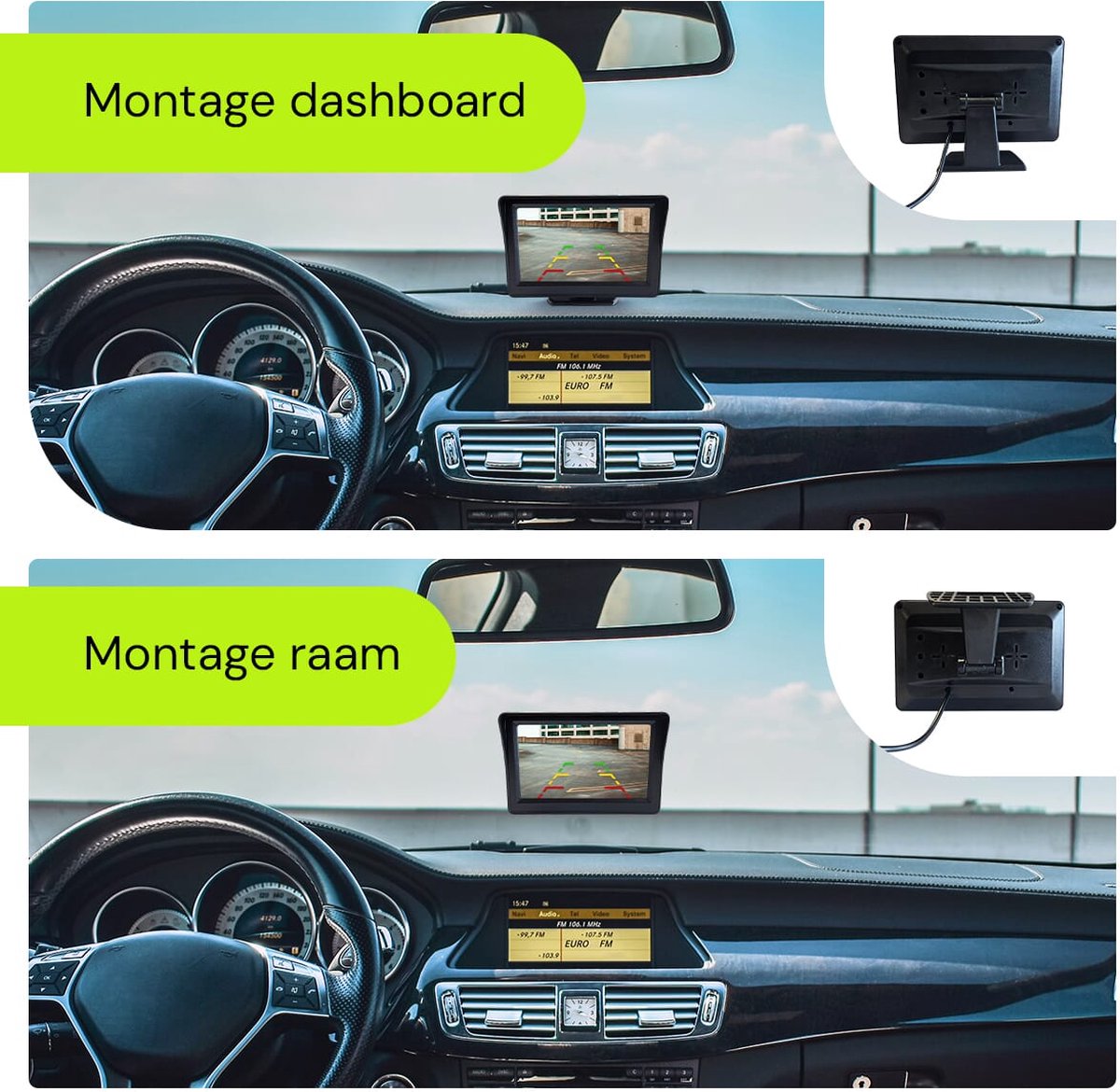 Procar® ARC1 HD Parking Backup Camera + 4.3-inch TFT LCD Monitor - Black - Image 2