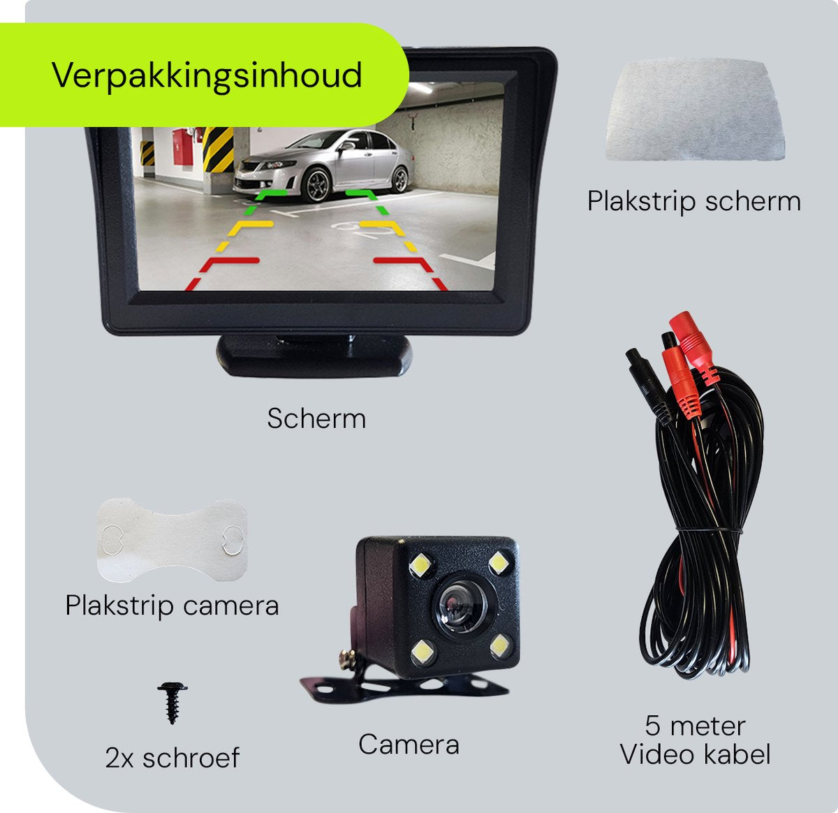 Procar® ARC1 HD Parking Backup Camera + 4.3-inch TFT LCD Monitor - Black - Image 9