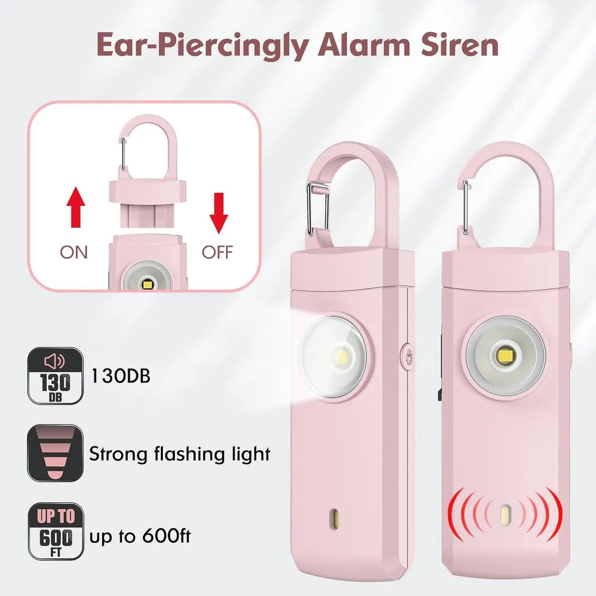 Personal Alarm - Powerful 130dB Sound and Flashing Light - Personal Security Alarm - Self-Defense Keychain - Personal Protection - Emergency Signal - Senior Alarm - Portable Security Alarm - Image 5