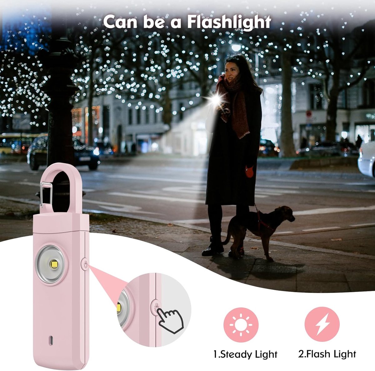Personal Alarm - Powerful 130dB Sound and Flashing Light - Personal Security Alarm - Self-Defense Keychain - Personal Protection - Emergency Signal - Senior Alarm - Portable Security Alarm - Image 7