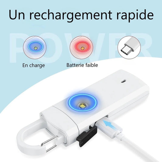 Personal Alarm - Powerful 130dB Sound and Flashing Light - Personal Security Alarm - Self-Defense Keychain - Personal Protection - Emergency Signal - Senior Alarm - Portable Security Alarm - Wit - Image 2