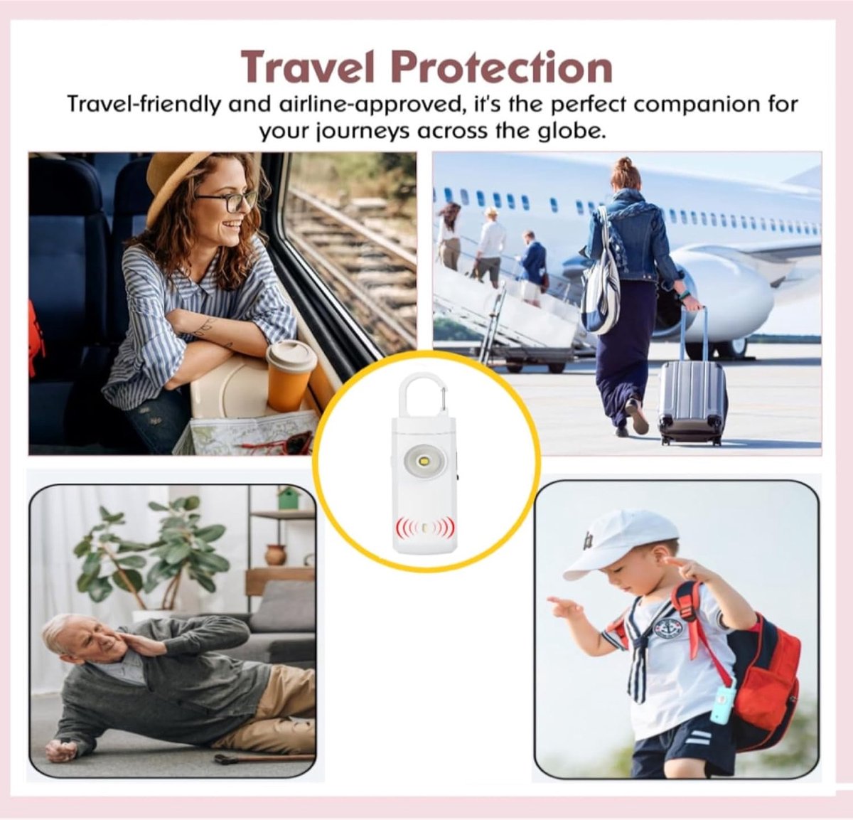 Personal Alarm - Powerful 130dB Sound and Flashing Light - Personal Security Alarm - Self-Defense Keychain - Personal Protection - Emergency Signal - Senior Alarm - Portable Security Alarm - Wit - Image 6