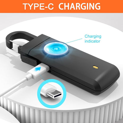 Personal Alarm - Powerful 130dB Sound and Flashing Light - Personal Security Alarm - Self-Defense Keychain - Personal Protection - Emergency Signal - Senior Alarm - Portable Security Alarm - Black - Image 2