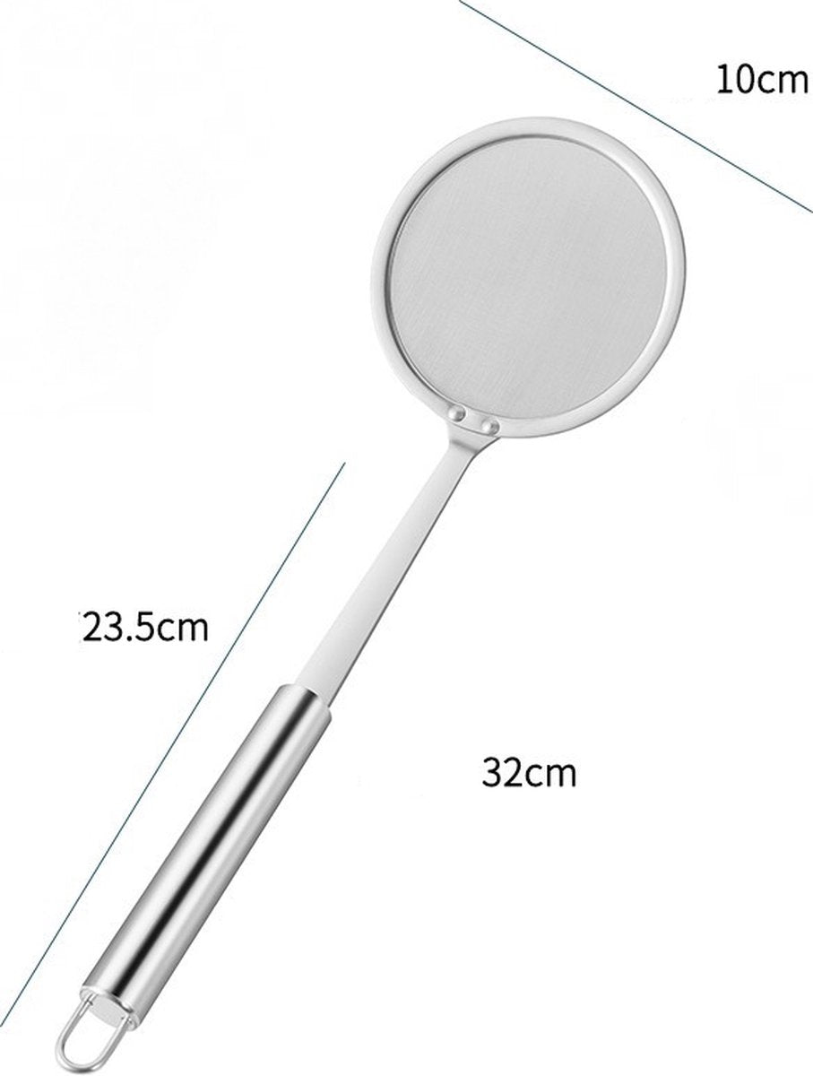 Set of 2 hanging skimmers with handle, Kitchen Tools, silver, 32 cm, stainless steel - Image 5