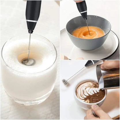 2-in-1 Electric Coffee Frother, USB Rechargeable, Egg Beater, Keep Mixer, Black - Image 4