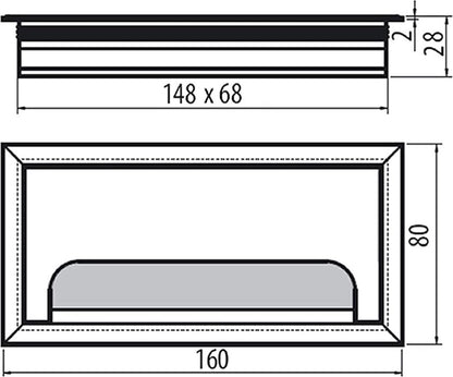 Noble Cable Grommet - Black Aluminum - Rectangle - Desk Cable Tray - Cable Hole with Brush Closure - Cable Organizer - Cable Cover - 16 x 8 cm - Matte Black - Image 4