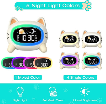 Sleep Trainer Alarm Clock Moon Sun Sound Machine Night Light Digital Battery Powered - Sleep Trainer for Children - Image 6