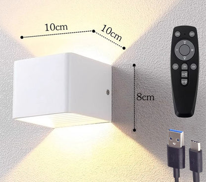Rechargeable wall light with remote control - 5W - Three lighting colors - Adjustable intensity - Night light - Wireless - Battery operated - Suitable for indoor and outdoor use - Wit - Image 5