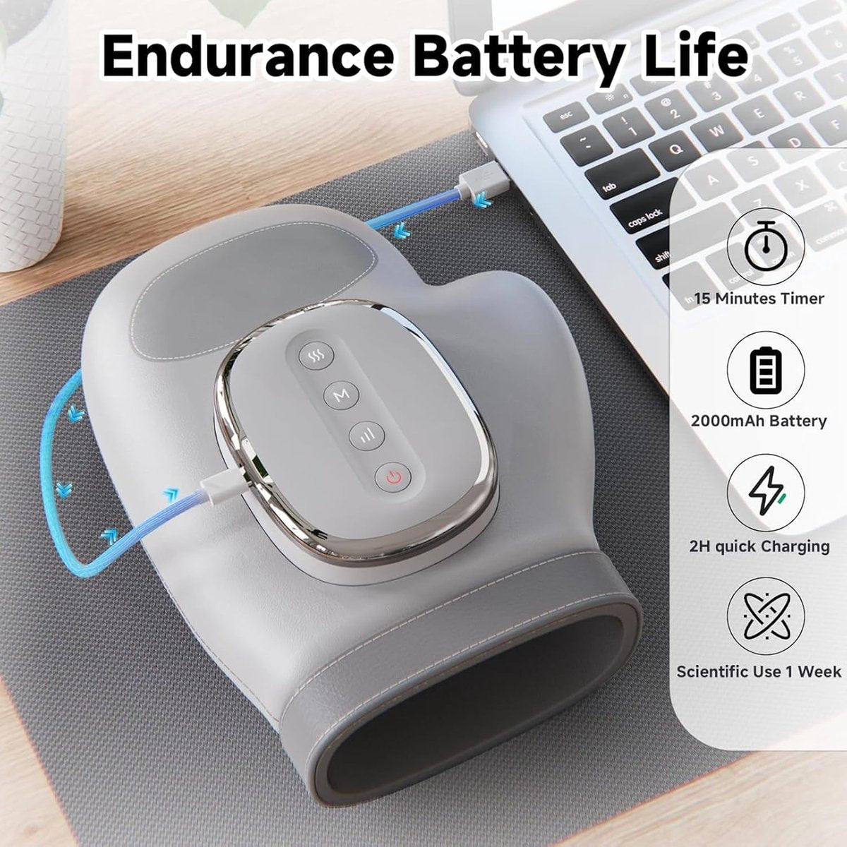 Hand massage with inflatable cushion - Hand massage with heat and compression - Split - For arthritis - Pain relief - Muscle relaxation - Carpal tunnel syndrome - Image 4