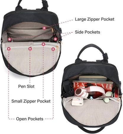 Backpack - Backpack - Ladies - Girls - Women - Laptop - Schoolbag - Work - School - Waterproof - USB - Black - Image 5