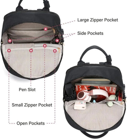 Backpack - Backpack - Ladies - Girls - Women - Laptop - Schoolbag - Work - School - Waterproof - USB - Black - Image 5