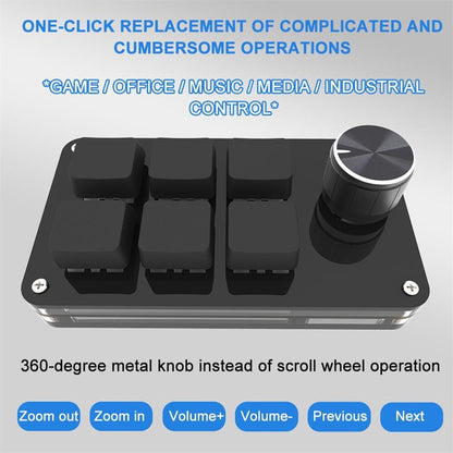 Mini 6-button keyboard, programmable keys, customizable shortcuts, mechanical USB keyboard - Image 2