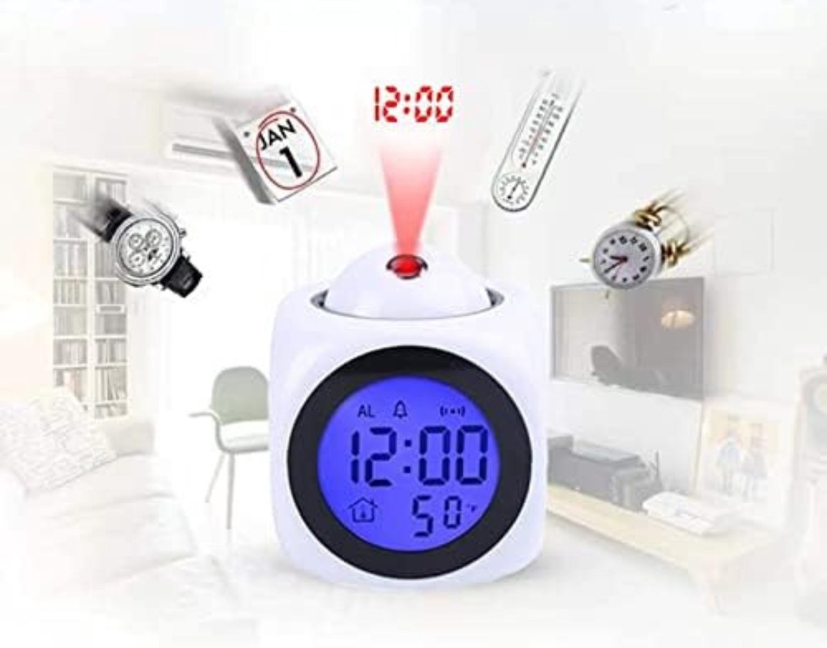 Clock radio with projection - Digital clock radio - Digital clock radio - Wit - Image 2