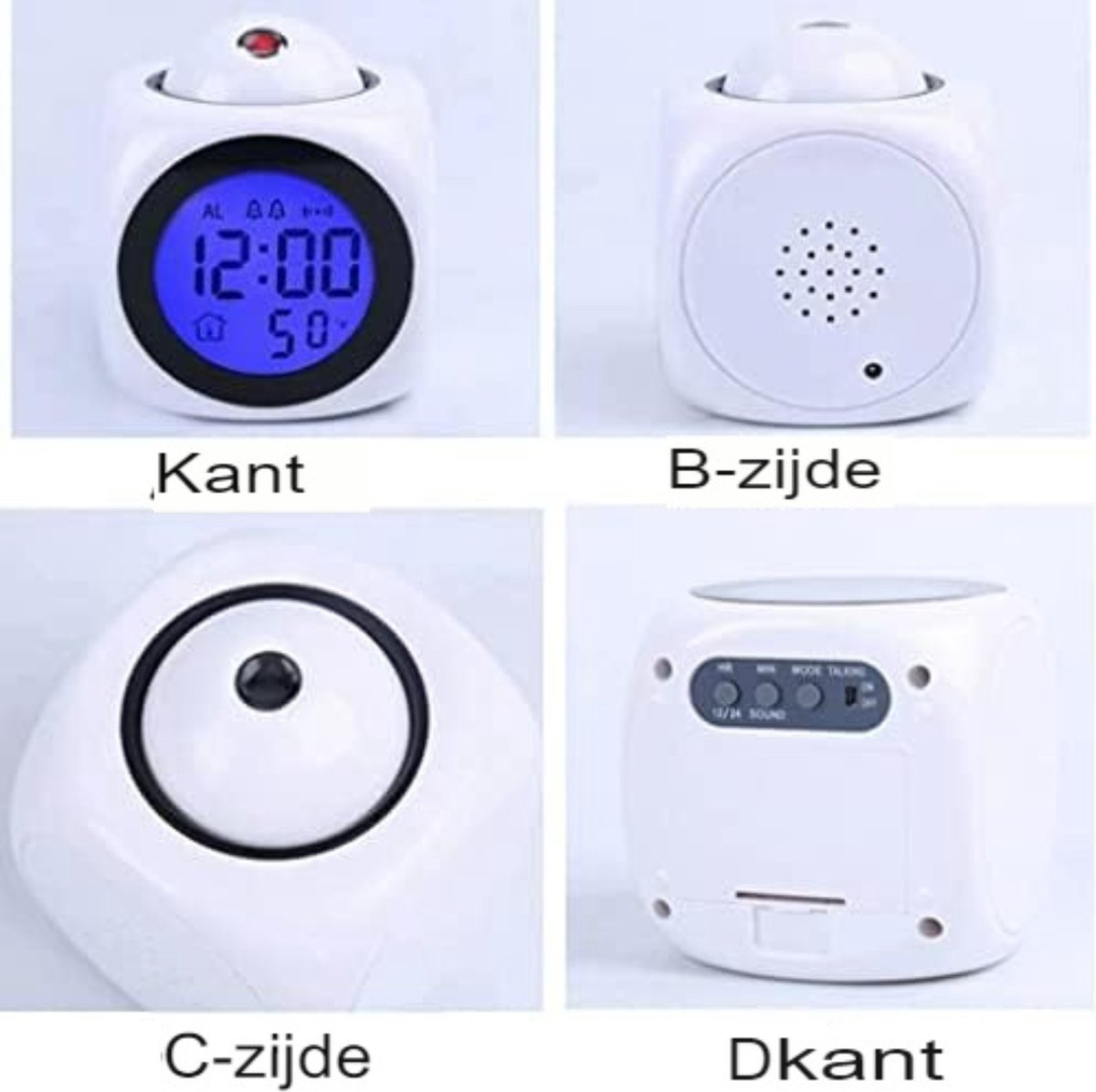 Clock radio with projection - Digital clock radio - Digital clock radio - Wit - Image 3