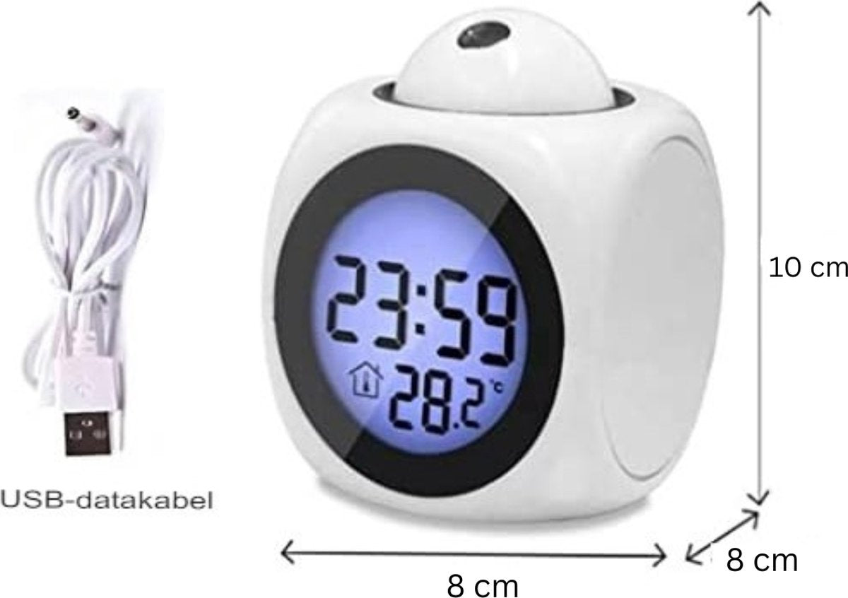 Clock radio with projection - Digital clock radio - Digital clock radio - Wit - Image 7