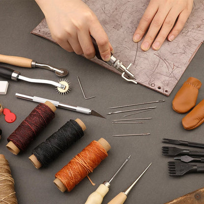 ShopEighty8 - Leather - Leather Processing - Leatherworking Tools - Professional Leather Craft Tool Set - Sewing - Tailoring - Upholstery - Clothing - Image 4