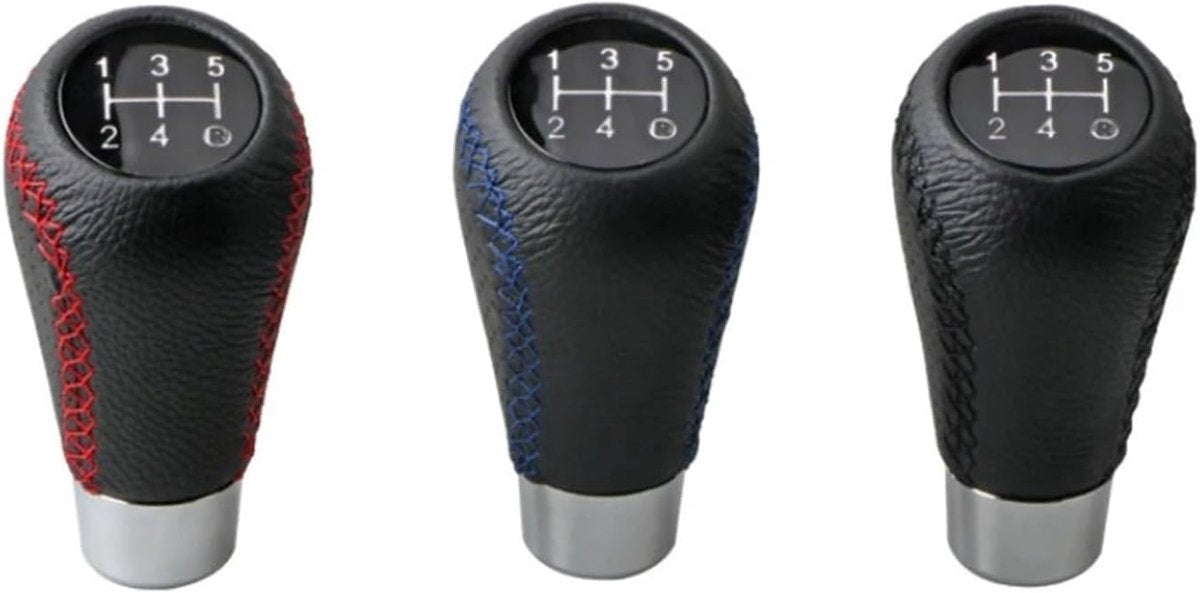 Gear shift lever - Manual gear shift lever - 5-speed transmission - Gear shift lever - Manual transmission - Black leather stitching - Universal gear shift lever (black) - Image 6