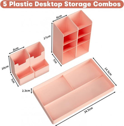 Pencil Case - 13 Compartments - Pen Holder - Desk Organizer - Pencil Holder - Desk Organizer - Pen Case - Plastic - Removable - Storage System - Mail Tray - Office Baby Clothing Accessories - Pink - Image 2