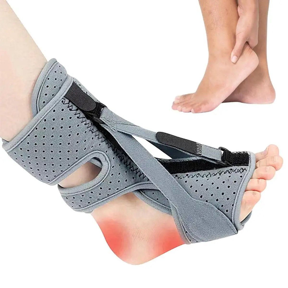 Night splint - Heel spur - Heel spur orthosis - Achilles tendon orthosis - Splint - Strasbourg sock - Achilles tendon - Extra support - Grijs - Image 9