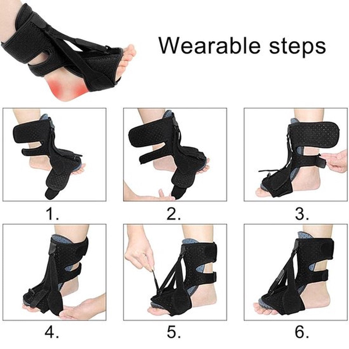 Night splint - Heel spur - Heel spur brace - Achilles tendon brace - Splint - Strasbourg sock - Achilles tendon - Extra support - Pink - Image 5