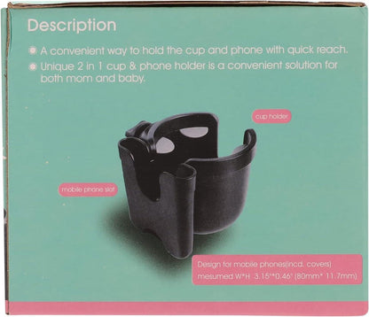 Stroller cup holder, universal stroller/pram cup holder, baby stroller organizer, drink and coffee cup holder with phone storage box, suitable for baby and bicycle - Image 9