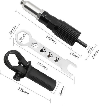 Pop rivet pliers - Cordless drill - Blind rivet pliers - for cordless drill - Pop rivet pliers set - Rivet pliers - Rivet fixing for drill - Image 4