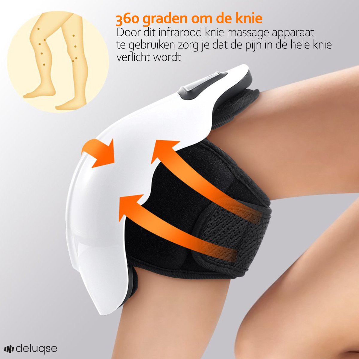 Deluqse Knee Massager - Infrared - Vibration Massage - Cordless - Thermal Massage - Pain Relief - Red Light Therapy - Image 6